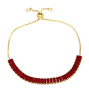 ( red)occidental style high zircon bracelet woman ins samll loversbrg