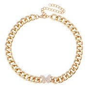 ( Gold Set in drill necklace)occidental style  creative diamond butterfly brief exaggerating punk Metal chain all-Purpo