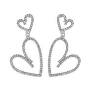 ( White K)occidental style fashion earring  love Rhinestone geometry Irregular earrings samll wind retro arring