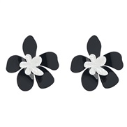 ( black)ins wind multilayer Acetate sheet flowers earrings woman occidental style elegant flowers ear stud