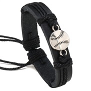 ( black)brief handmade weave black leather bracelet Alloy occidental style rope