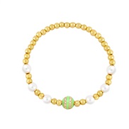 ( green) Pearl elasticity handmade bracelet  personality braceletbrg
