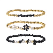 ( black)occidental style wind color gravel bracelet daisy imitate Pearl three
