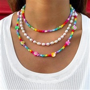 ( Style 2) Bohemia rainbow beads necklace set  multilayer fruits new