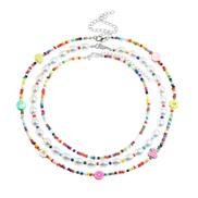 (color ) Bohemia rainbow beads necklace set  multilayer fruits new