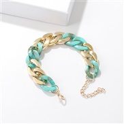 ( green Bracelet)occidental style  fashion  bracelet  Acrylic double color splice bracelet  trend brief retro temperame