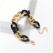 ( black Bracelet)occidental style  fashion  bracelet  Acrylic double color splice bracelet  trend brief retro temperame