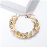 ( white Bracelet)occidental style  fashion  bracelet  Acrylic double color splice bracelet  trend brief retro temperame