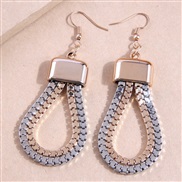 occidental style fashion concise Metal double color chain temperament earrings