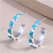 fashion concise color concise circle ear stud