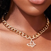 ( Gold)   wind chain necklaceins butterfly clavicle chain personality all-Purpose necklace