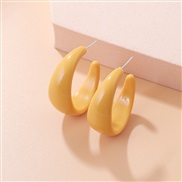 ( yellowc)  wind retro atmospheric brief resin circle circle earrings fashion personality temperament woman style arring