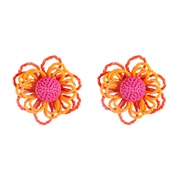 (red color )trend wind handmade beads daisy earrings  Countryside temperament flowers arring new