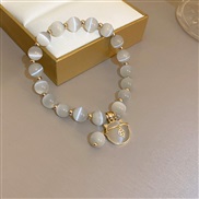 (  Bracelet    gray) wind geometry Pearl Opal love cat bracelet fashion woman