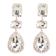 ( white)fashion colorful diamond multilayer geometry glass diamond diamond earring super occidental style earrings woman
