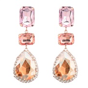 ( Golden color)fashion colorful diamond multilayer geometry glass diamond diamond earring super occidental style earrin
