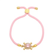 ( Pink) bracelet woman student lovely occidental style brief handmade weave color ropebrg