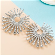 ( white)occidental styleins  fashion exaggerating Alloy glass colorful diamond earrings woman   high personality super 