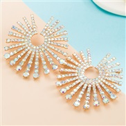 (AB color)occidental styleins  fashion exaggerating Alloy glass colorful diamond earrings woman   high personality supe