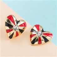 ( Black red )ins occidental style fashion personality  love earrings woman high trend earring arring