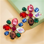 ( Color)occidental style earrings personality exaggerating Ear clip woman trend fully-jewelled Earring