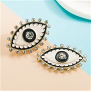 ( black)ins occidental style personality Alloy diamond eyes earrings woman trend personality ear stud arring