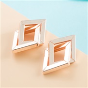 ( Rose Gold)occidental style trend new woman fashion gold Korean trend Double layer four rhombus gold silver color shor