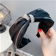 ( black)Korean style Double layer medium Headband sweet temperament diamond high-end head