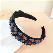( sapphire blue )occidental style crystal weave  high-end luxurious width  beads beads eadband woman