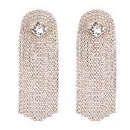 ( Gold)earrings super claw chain Alloy diamond Rhinestone long style tassel earrings woman occidental style Earring