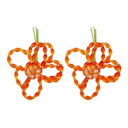 ( red)UR creative personality ethnic style glass handmade beads ear stud geometry crystal flowers earrings