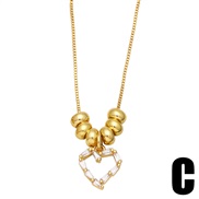 (C)samll beads necklace woman occidental style wind diamond love Wordlove pendant clavicle chainnkb