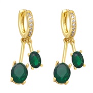 ( green) Round geometry earringsins high color zircon arringera