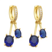 ( blue) Round geometry earringsins high color zircon arringera