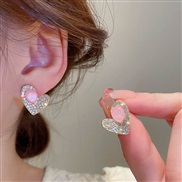 (   Silver needle   Pink)silver color love tulip flowers earrings Korea fresh brief ear stud earring arring woman