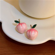 (  Silver needle   Pink)silver color love tulip flowers earrings Korea fresh brief ear stud earring arring woman