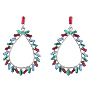 ( Color)earrings fashion colorful diamond series Alloy diamond drop earrings woman occidental style geometry earring