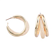 ( Gold)ins wind personality multilayer Word Alloy earrings woman occidental style Metal ear stud