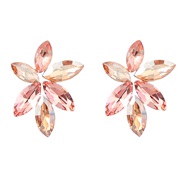 ( Gold)earrings fashion colorful diamond series Alloy diamond glass diamond flowers earrings woman fully-jewelled ear s