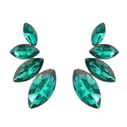 ( green)earrings fashion colorful diamond series Alloy diamond glass diamond geometry earrings woman occidental style t