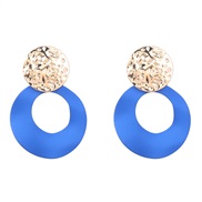 ( blue)ins wind fashion summer brief multilayer Round Alloy earrings woman geometry ear stud occidental style arring