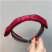 ( Burgundy)Korean style long bow eadband style head samll wind temperament eadband belt head buckle woman