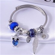 Fashion Metal Versatile Pand DL Simple Owl Feather Pendant Multi element Accessories Personality Bracelet