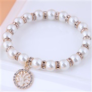 Korean style fashion  Metal pendant diamond Pearl temperament personality bracelet ( Life tree )