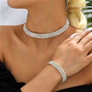 fashion concise flash diamond bride set Collar bracelet