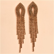 Fashion simple flash diamond tassel temperament female earrings