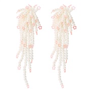 ( Pink)E Bohemia leisure wind tassel earrings  beads geometry atmospheric star sequin earring woman