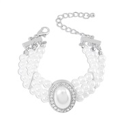 ( White K+)samll wind elegant wealth temperament elegant bracelet  imitate Pearl Rhinestone resin beads wind
