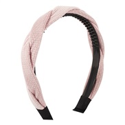 ( Pink)F occidental style  weave twining Headband velvet brief retro geometry Headband woman