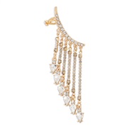( Gold)E occidental style  drop diamond brief tassel personality fashion wind woman earrings